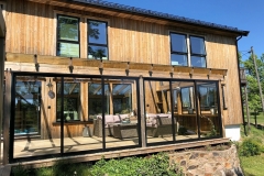 Terrace glazing, sliding system, clear glasses