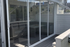 Terrace glazing, sliding system, clear glasses