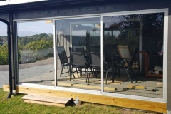 Terrace glazing, sliding system, clear glasses