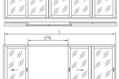 Two rails and-five sashes, opening 40%