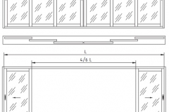 Three rails and six sashes, opening 67%