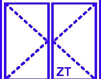 Inward opening double ZT doors