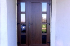 Entrance doors, eiche-dunkel dark oak,  color, opening outside