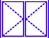 Inward opening double casement