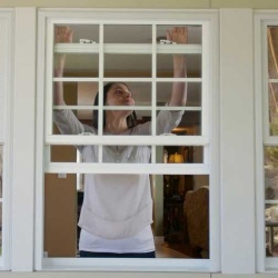 English sash box windows